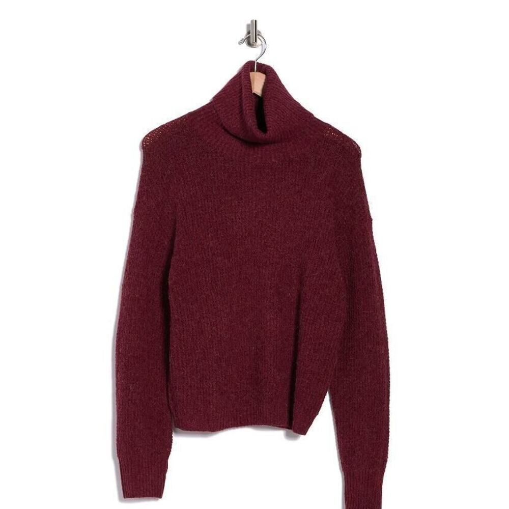 Abound Women's Thermal Long Sleeve Turtleneck Sweater in Red Pomegranate Medium